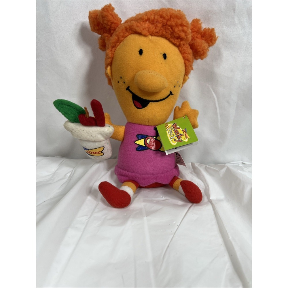 RARE SONIC DRIVE-IN 2000 ROCKET GIRL CURLY ORANGE HAIR PLUSH‎ STUFFED